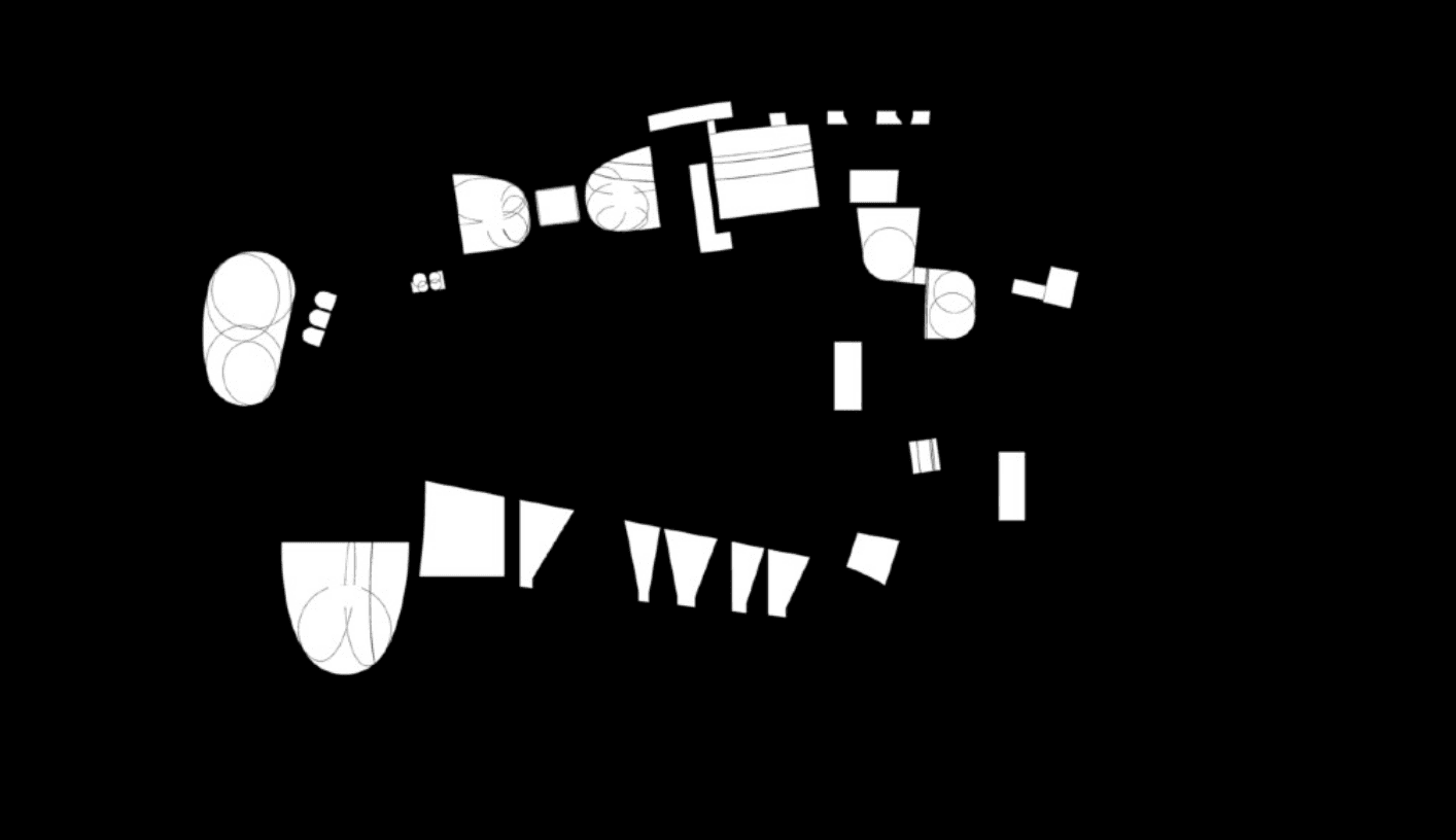 Ronchamp Program Diagram - Individual spaces